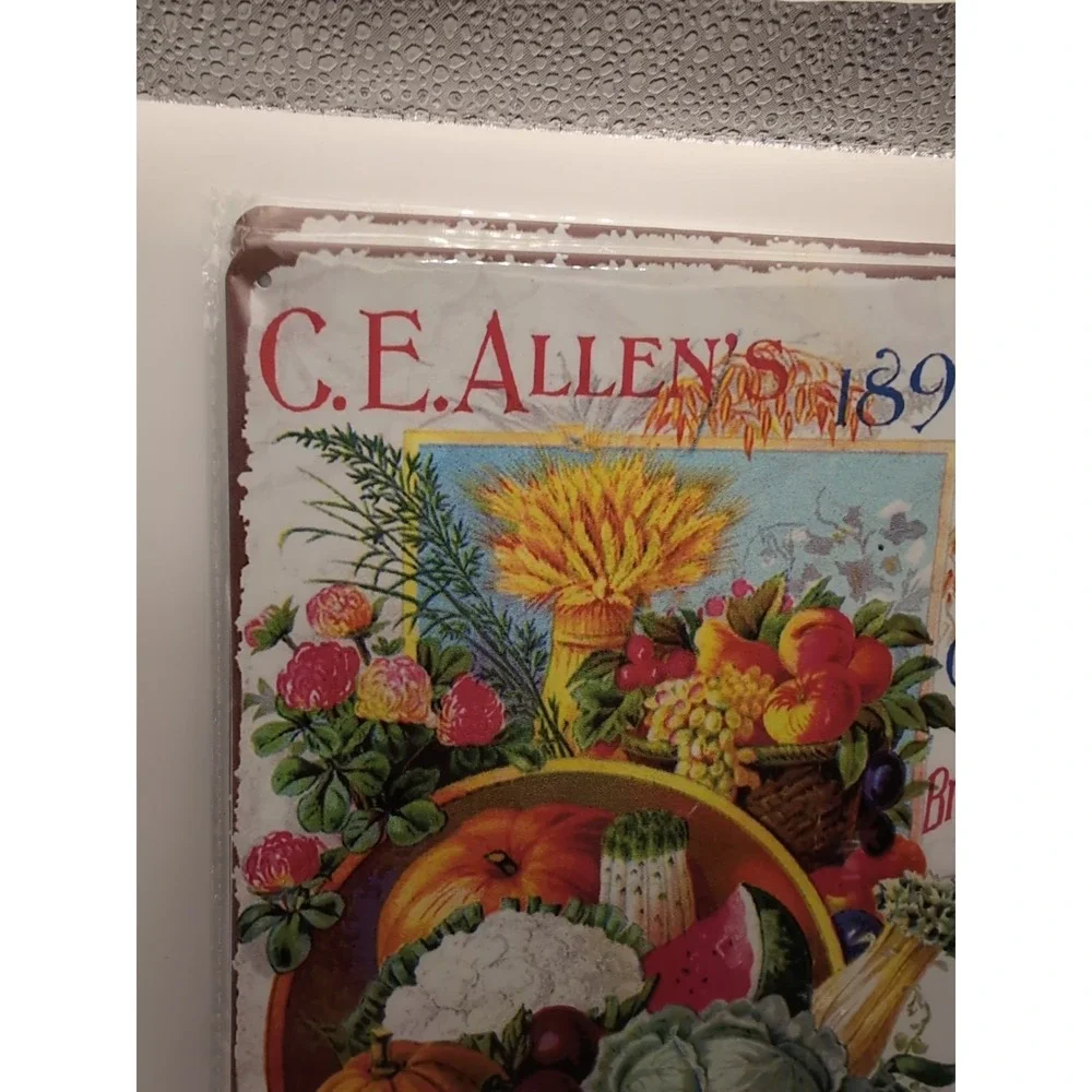 C.R. ALLEN'S 1898 Plant And Seed Guide-Steel Decor Sign 12x8‎